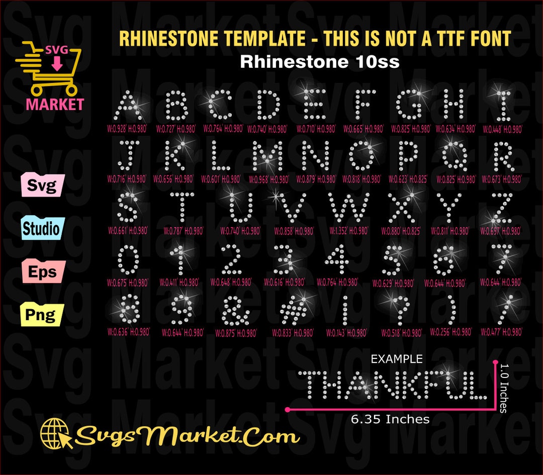 Alphabet Letters Rhinestone Template Svg, Font Rhinestone Svg for ...