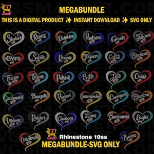 Mega bundle di modelli di strass per calcio in formato SVG, BUNDLE di strass SS10 in formato SVG, modello di strass per mamma che tifa per Cricut, download digitale per tifosi di calcio