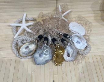 Oyster Shell Wine Bottle Stopper | Handmade Coastal Decor