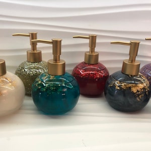 Soap Dispenser with Pump | Custom Resin Hand Soap Bottle for Bathroom | Bathroom Accessories Set | Lotion Dispenser | Maximalist Decor