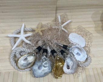 Oyster Shell Wine Bottle Stopper | Coastal Beach Decor