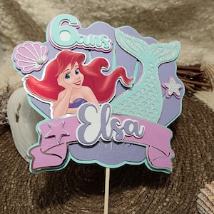 CAKE TOPPER sirène/déco gâteau sirène/anniversaire/baptême.
