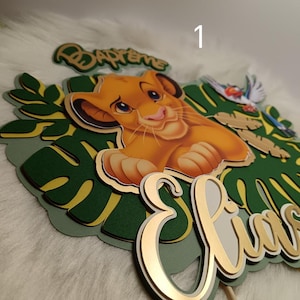 CAKE TOPPER Petit Lion / jungle/déco anniversaire/déco baptême/déco gâteau/simba/timon/pumba