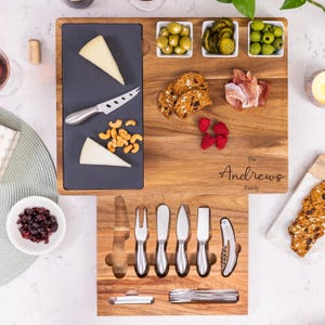 Personalized Charcuterie Board Set Cheese Board and Knife Set Realtor Closing gift Custom Charcuterie board Christmas Wedding Gift
