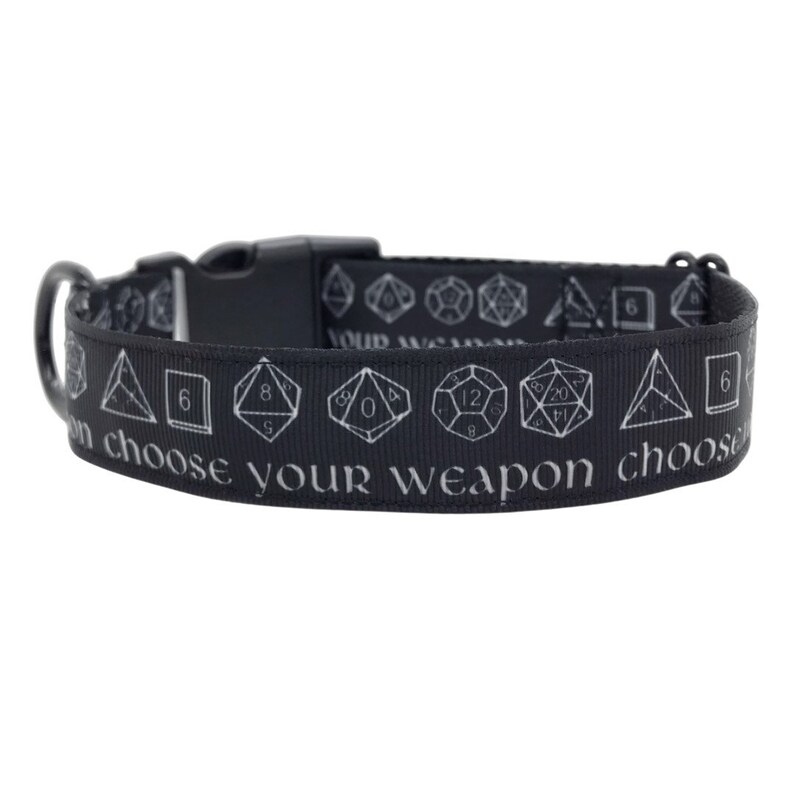 Chose Your Weapon Dog Collar Tabletop Game Dog Collar RPG image 1