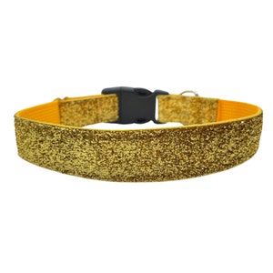 Goudgele Shimmer halsband, herfsthalsband, Sparkle halsband, Disco halsband