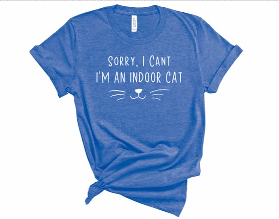 T-shirt Humour Chat Buzz Shirts - 'Sorry I Can't. I Have Plans With My Cat' - Coton Biologique - Couleur Gris, Taille M - Unisexe