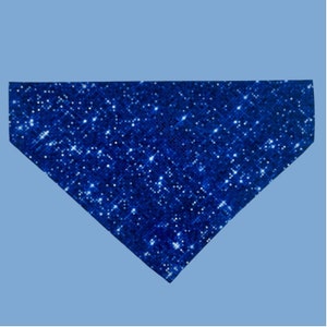 Last Two! Xsmall only Faux Glitter Over The Collar Dog Bandana, Blue Dog Bandana, Sparkle Dog Bandana, Shimmer Dog Bandana, Disco