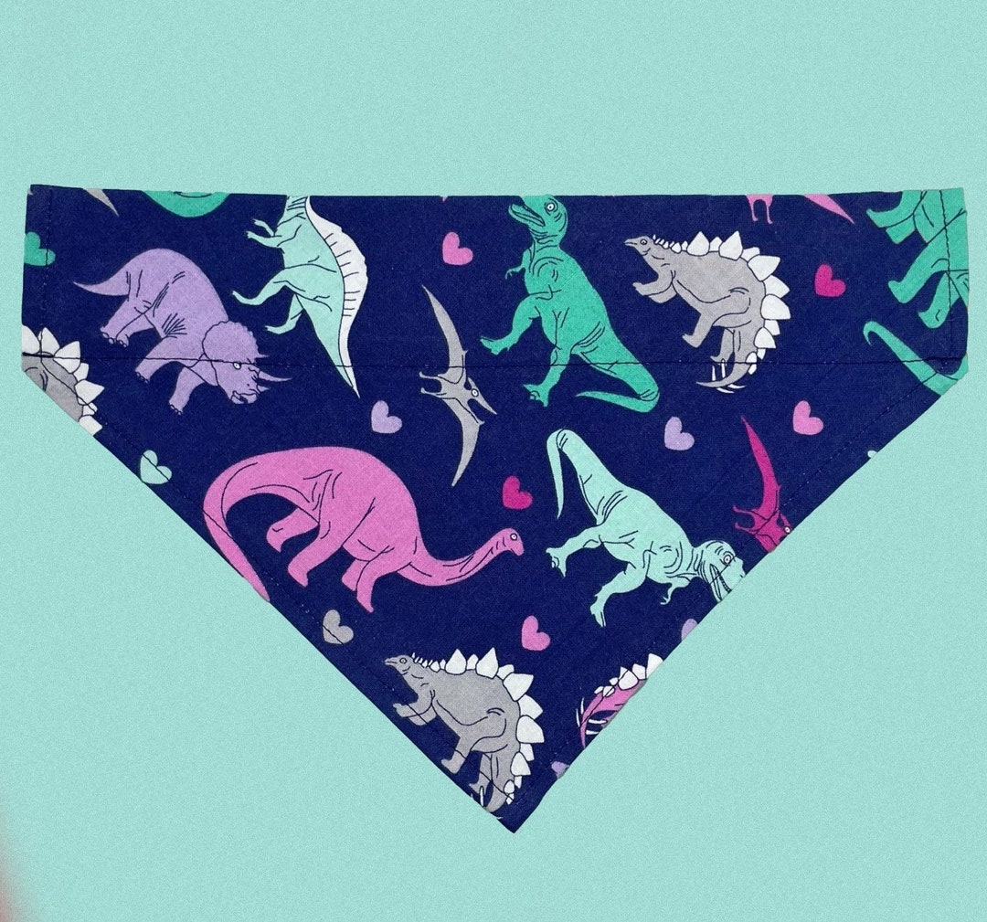 Dinosaur Over the Collar Dog Bandana, Trex Dog Bandana, Dino Dog