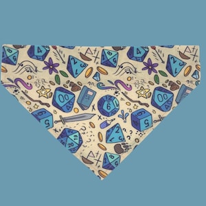 Dice Over The Collar Dog Bandana, Table Top Games Dog Bandana, Role Play Dog Bandana