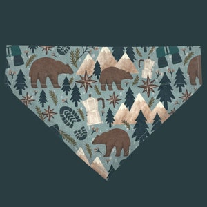 Bear Country Over The Collar Dog Bandana, Mountains Dog Bandana, Wilderness Dog Bandana, Camping Dog Bandana