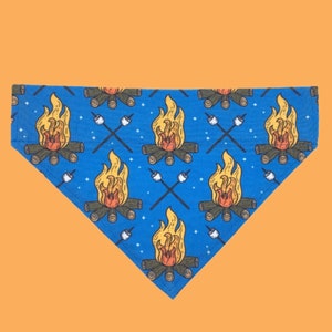 Around The Campfire Over The Collar Dog Bandana, Camping Dog Bandana, S’mores  Dog Bandana, Outdoors Dog Bandana