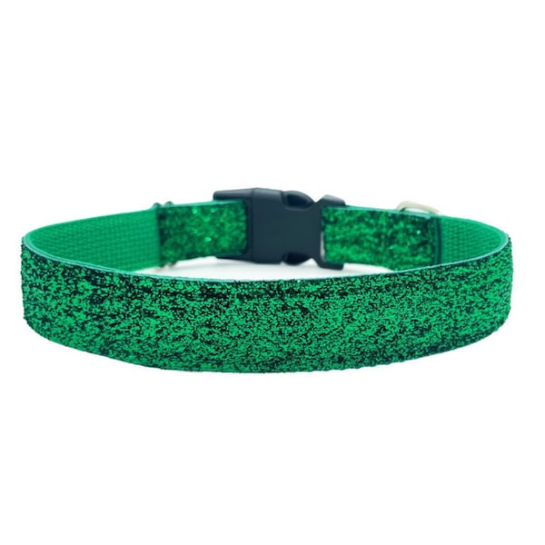 Emerald Shimmer Dog Collar, Green Dog Collar, Sparkle Dog Collar, Disco Dog Collar