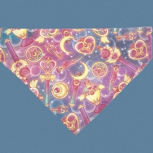 Moon Weapons Over The Collar Dog Bandana, Anime Dog Bandana, Champions Of Justice Dog Bandana