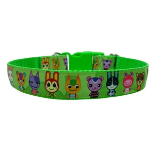 Sandbox Gamer Dog Collar, Cartoon Animals Dog Collar, Video Game Dog Collar, Cute Dog Collar