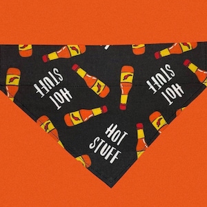 Hot Stuff Over The Collar Dog Bandana, Hot Sauce Dog Bandana, Funny Dog Bandana, Valentines Dog Bandana, Boy Dog Bandana