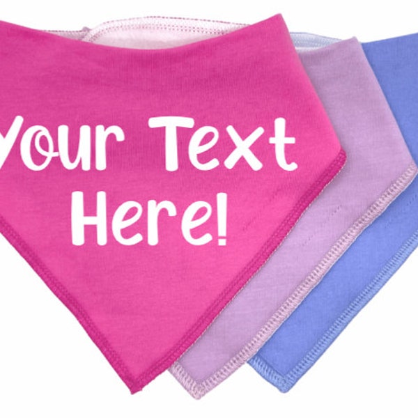 Custom Text Baby Bandana Bib, Your Text Here Baby Bandana Bib, Cute Fleece Baby Bib, Baby Shower Gift