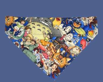 Japanese Anime Over The Collar Dog Bandana, Cartoon Dog Bandana, Fandom Dog Bandana, Warrior and princess Dog Bandana