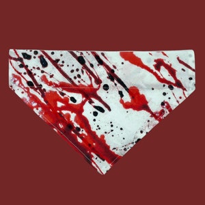 Blood Splatter Bandana, Halloween Dog Bandana, Murder Mystery Dog Bandana, Horror Dog Bandana, Spooky Dog Bandana