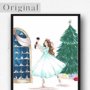 Nutcracker Clara ballerina Nutcracker ballet Christmas gift dancer nutcracker decor wall art dance studio art print ballerina gift art decor