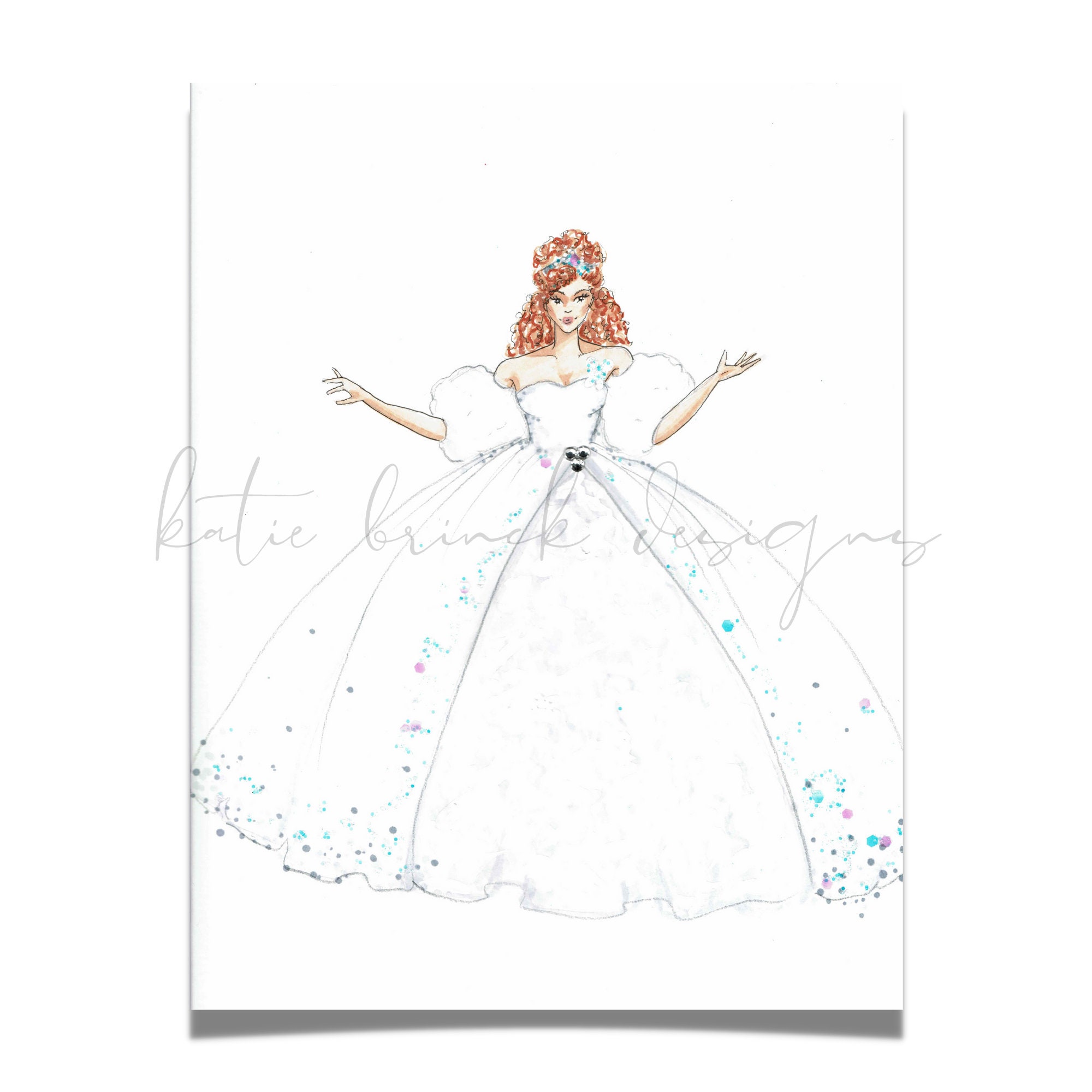 Princess Wall Art Princess White Dress Princess Room Decor Girl Room
