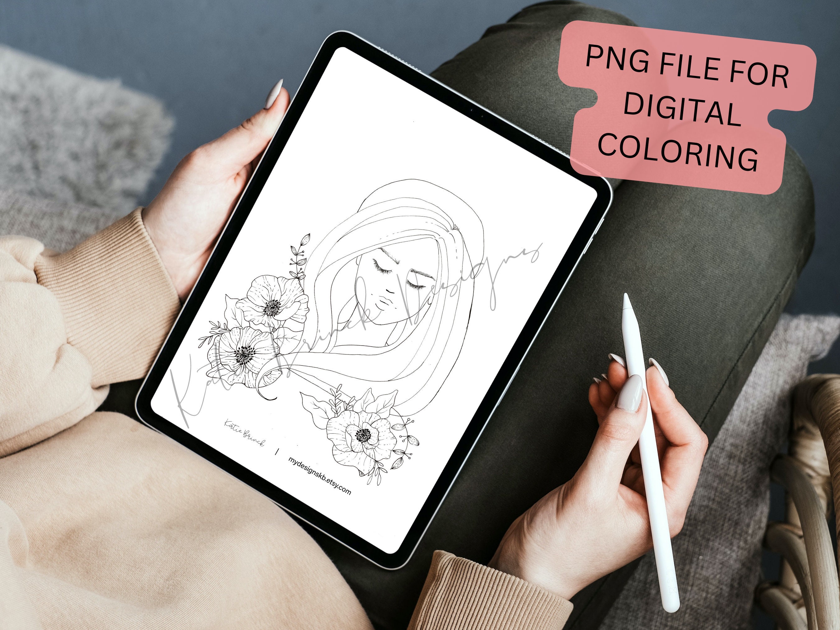 Flower Coloring Page Set 5 Floral Coloring Page Bundle Digital Download ...