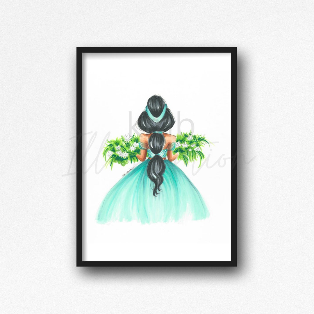 Arabian Princess Jasmine Flower Wall Art Persian Princess Decor Room