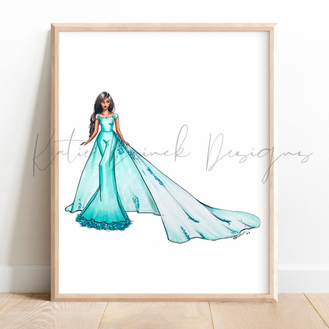 Fashion Dress Fashion Illustration Wall Art Fashion Design Dress Decor