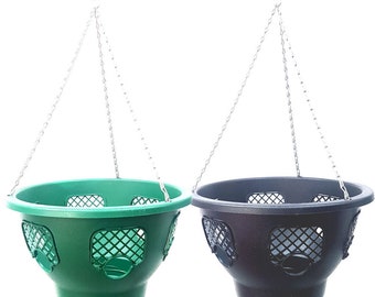 Plantopia/easy Fill Hanging Basket 12 Black or Green - Etsy