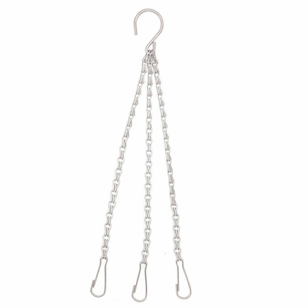 Heavy Duty Hanging Basket Chain - 16 Inch, 3 Strand Steel With Clips - Etsy