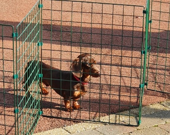 Folding Dog Fence - 60cm High (50mm x 50mm Mesh) Ideal for Puppy/Small Dogs
