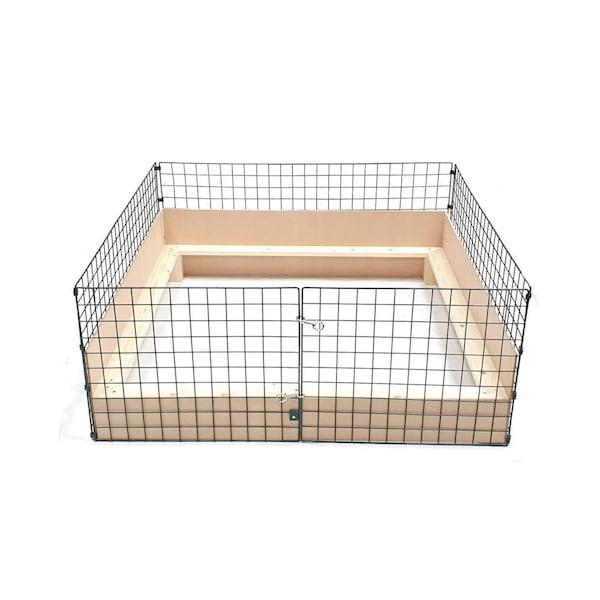 Puppy Dog Whelping Box 1.2m x 1.2m (4ft x 4ft) With Timber Sides & Pig Rails Pen