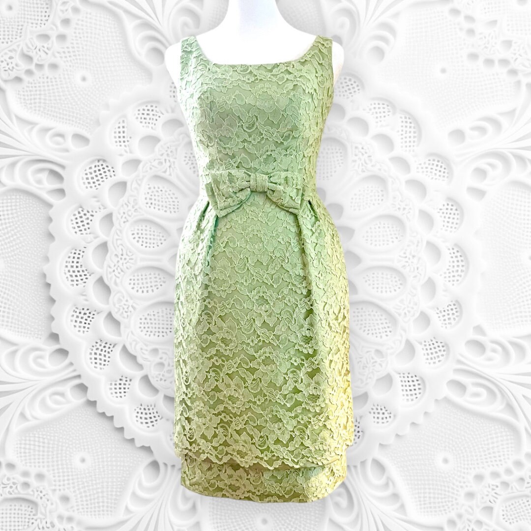 1960s Mint Green Cocktail Dress Small Etsy