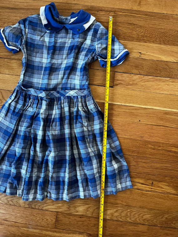 Girls 1960s plaid dress - image 3