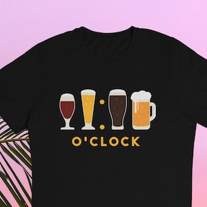 Birthday Gift For Dad, Funny Beer Time T-shirt, Beer T-shirt, Beer Lover T-shirt, Beer O&#39;clock T-shirt, Father&#39;s Day T-shirt, Beer Lover Tee