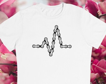Bike Chain Heartbeat T-Shirt, Biker Graphic Tee, Motorcycle Rider Apparel