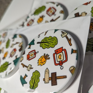 Camping ceramic car coasters, Set of 2, Outdoor adventure design for campers, Car accessories for nature lovers