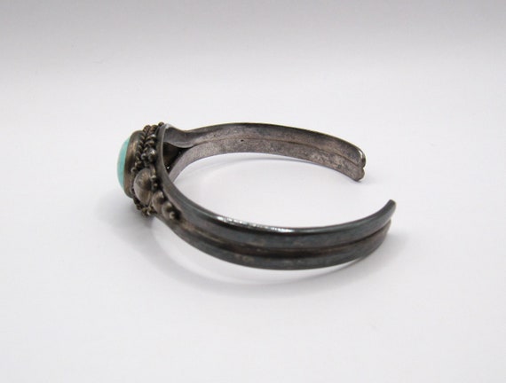 Vintage Sterling Silver Larimar cuff bracelet - image 3