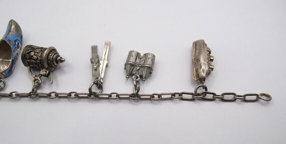 Antique European Silver charm bracelet - image 6