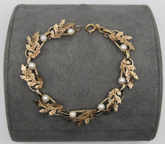 Vintage Wells Sterling Silver faux pearl bracelet - image 7
