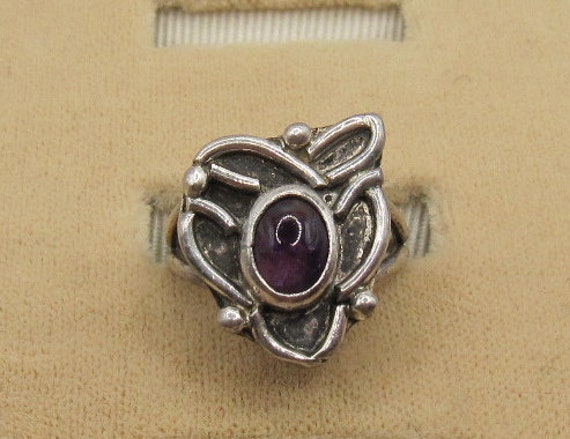 Vintage Silver Amethyst ring - image 1