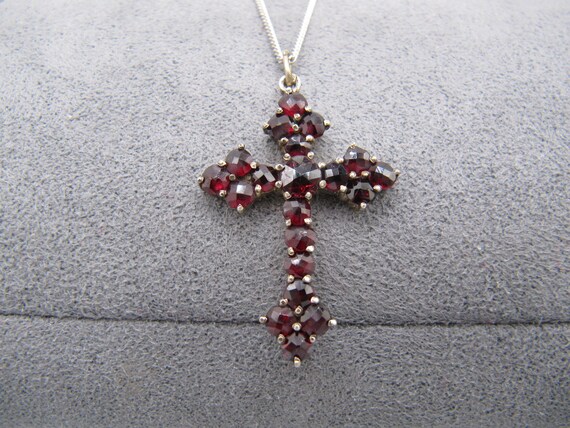 Antique Czechoslovakia 800 Silver Bohemian Garnet… - image 1