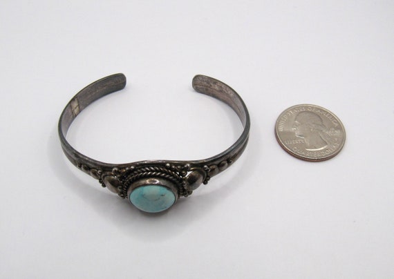 Vintage Sterling Silver Larimar cuff bracelet - image 8