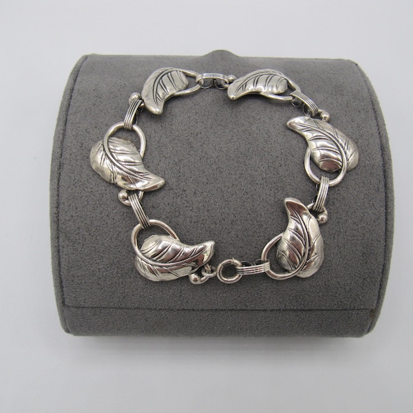 Vintage Danecraft Sterling Silver 925 Leaf Bracelet