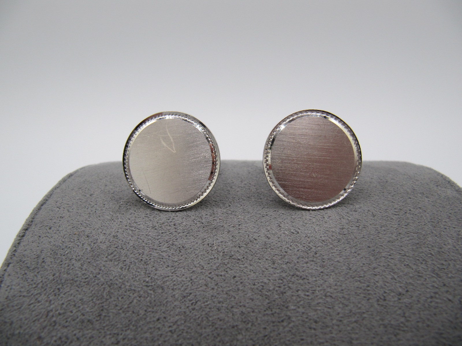 Paire De Boutons De Manchette Vintage Argent Sterling LaMode - Forme Ovale Haute Brillance - Pour Homme