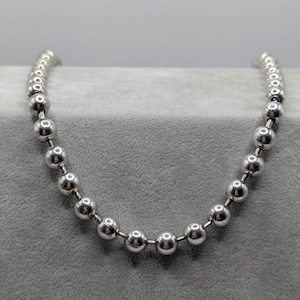 Sterling Silver 925 Ball Chain Choker Necklace