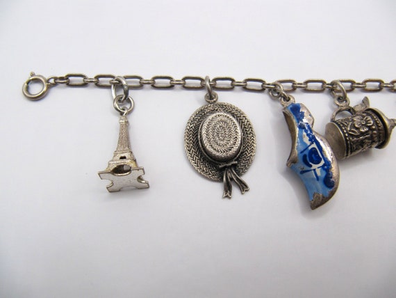 Antique European Silver charm bracelet - image 3