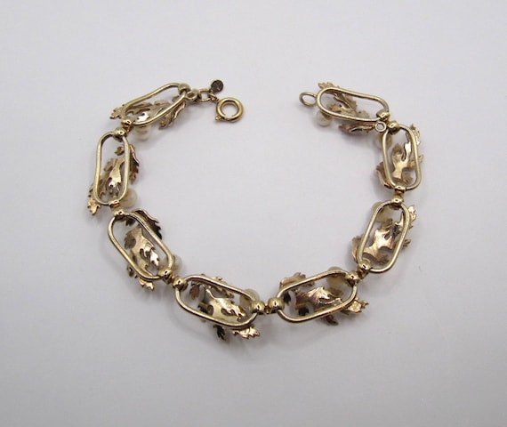 Vintage Wells Sterling Silver faux pearl bracelet - image 5