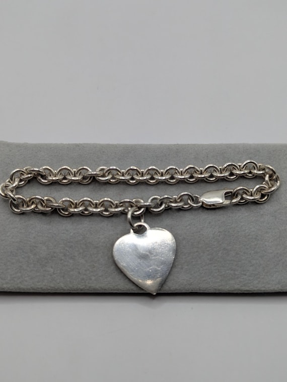 Charles Winston Sterling Silver 925 Heart Charm Bracelet
