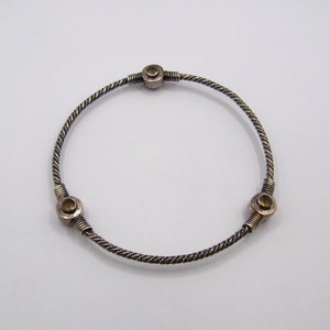 Vintage Hand made Silver Citrine bangle bracelet